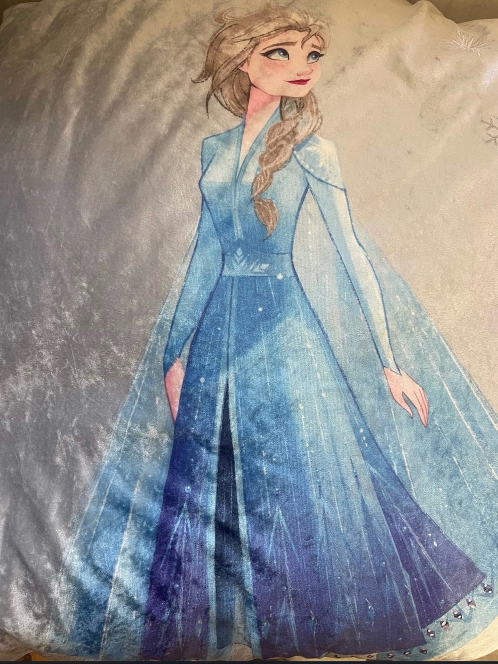 Elsa Blue Princess Velvet comforter set with pillow sham